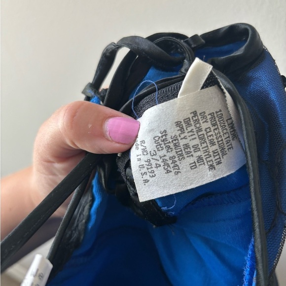 Y2K Dillard's black and blue prom midi length formal dress size 3/4 - Picture 6 of 7